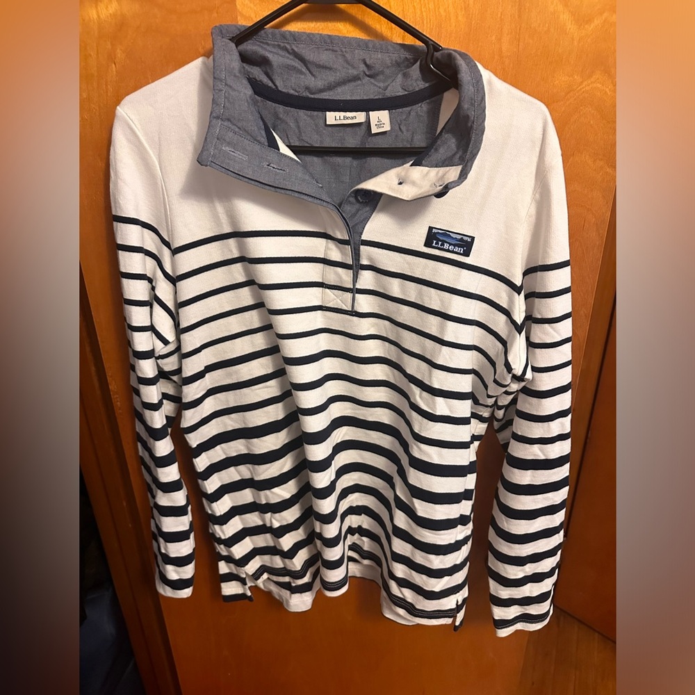 LL Bean striped pullover